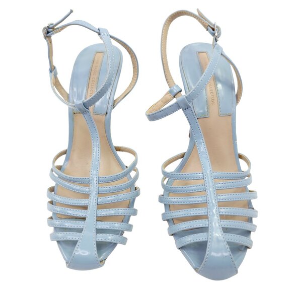 Zara Basic Collection Women's Baby Blue Strapped Heels - Picture 1 of 8